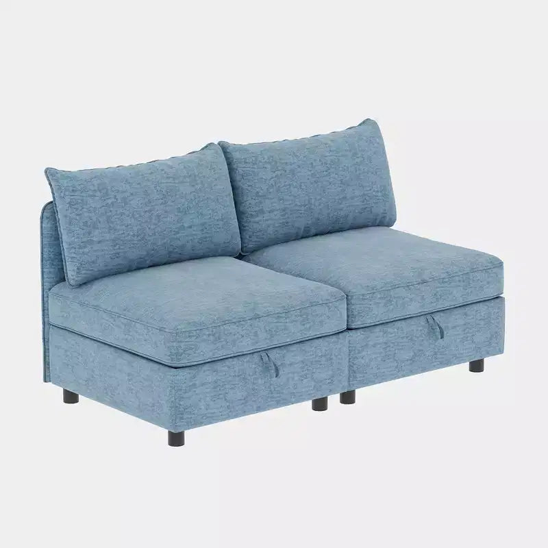 Causeuse de rangement modulable polyvalente Christopher Knight Home Penny 68 avec deux poufs