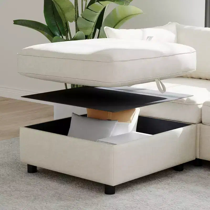Causeuse de rangement modulable polyvalente Christopher Knight Home Penny 68 avec deux poufs