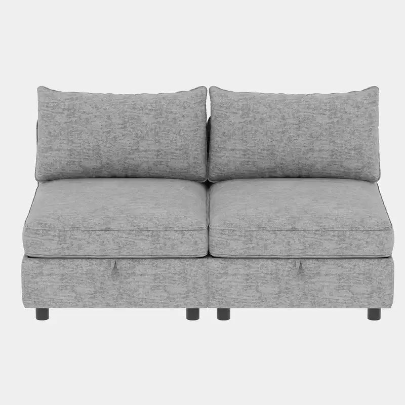 Causeuse de rangement modulable polyvalente Christopher Knight Home Penny 68 avec deux poufs