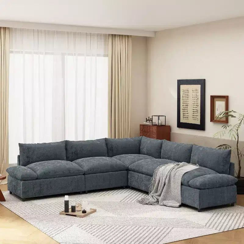 Canapé sectionnel modulaire rembourré Christopher Knight Home Jovie 115,5 avec compartiments de rangement cachés, gris