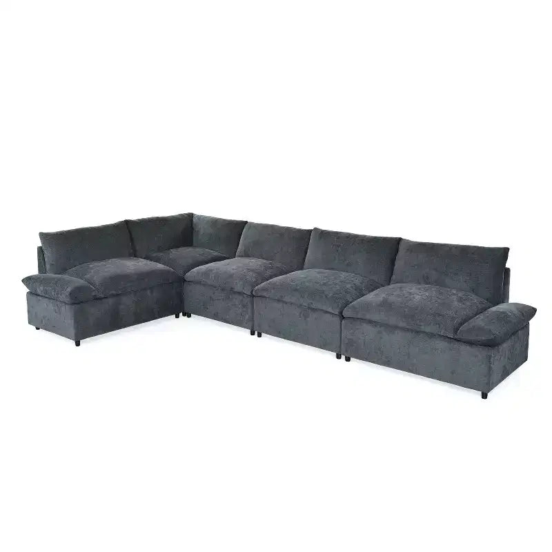 Canapé sectionnel modulaire rembourré Christopher Knight Home Jovie 115,5 avec compartiments de rangement cachés, gris
