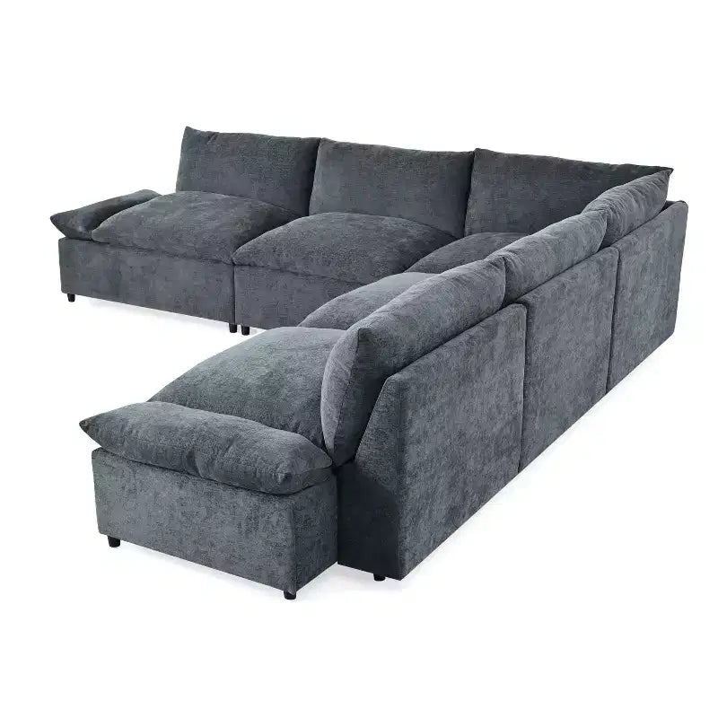 Canapé sectionnel modulaire rembourré Christopher Knight Home Jovie 115,5 avec compartiments de rangement cachés, gris