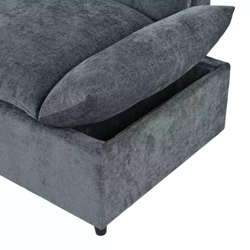 Canapé sectionnel modulaire rembourré Christopher Knight Home Jovie 115,5 avec compartiments de rangement cachés, gris