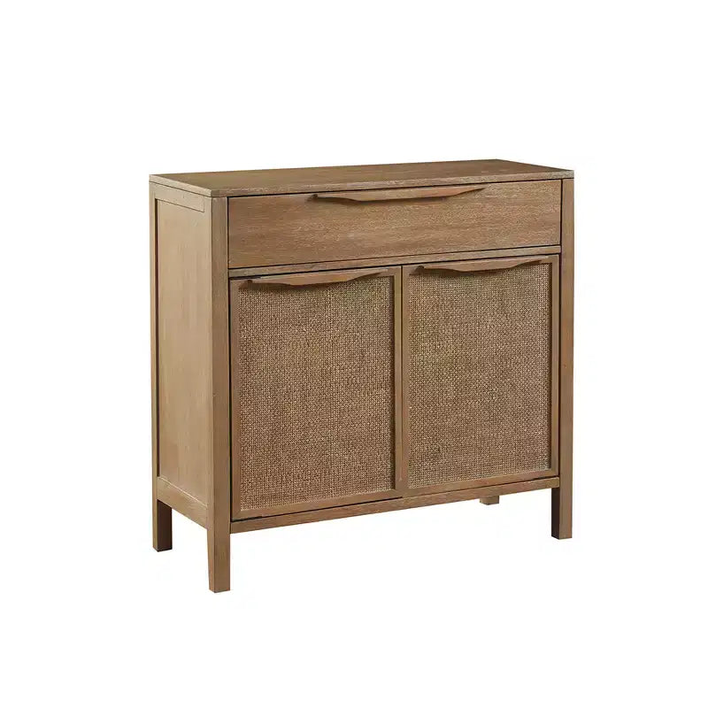 Christopher Knight Home Benjamin, armoire de rangement en bois avec tiroir et étagère, porte en rotin, 87 cm de hauteur