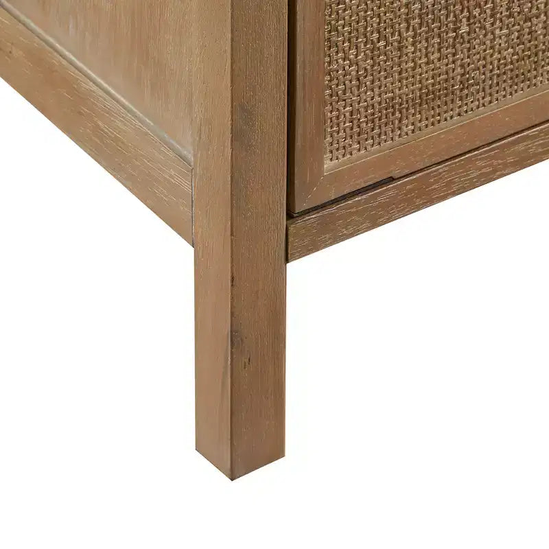 Christopher Knight Home Benjamin, armoire de rangement en bois avec tiroir et étagère, porte en rotin, 87 cm de hauteur