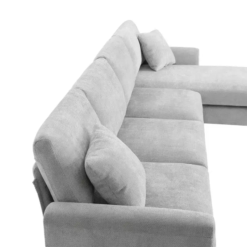 Canapé d'angle surdimensionné Whisen Modern, ensemble de canapé de luxe en forme de L avec méridienne et 2 oreillers