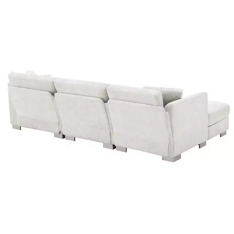 Canapé d'angle surdimensionné Whisen Modern, ensemble de canapé de luxe en forme de L avec méridienne et 2 oreillers