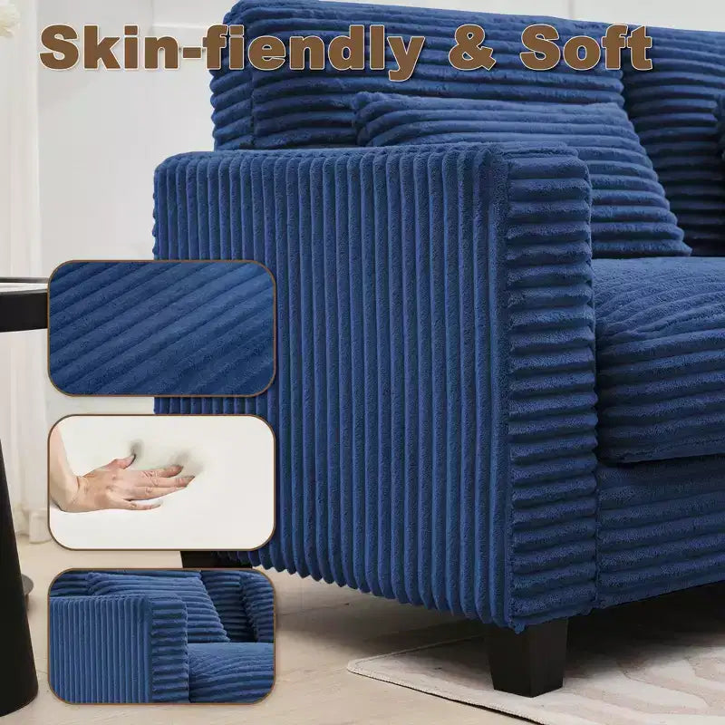 HYLEORY Canapé d'angle, ensemble de canapés modulaires convertibles en velours côtelé pour salon