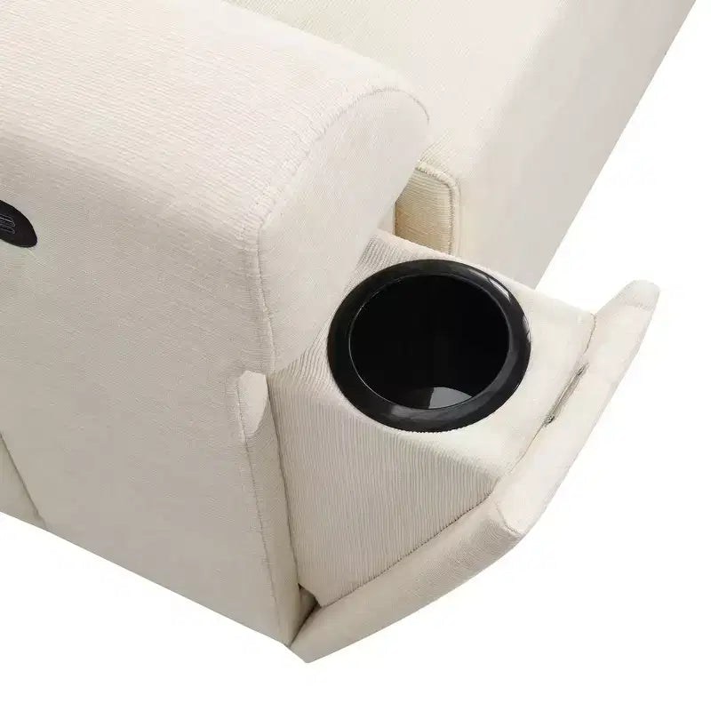 Canapé sectionnel en U Whisen Modern Chenille avec pouf surdimensionné, rangement dissimulé dans les accoudoirs et porte-gobelets, ports de chargement USB