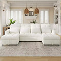 Whisen 110 Modern Oversized U-shaped Sofa Versatile Sectional Sofa with Chaise Lounges and USB Ports