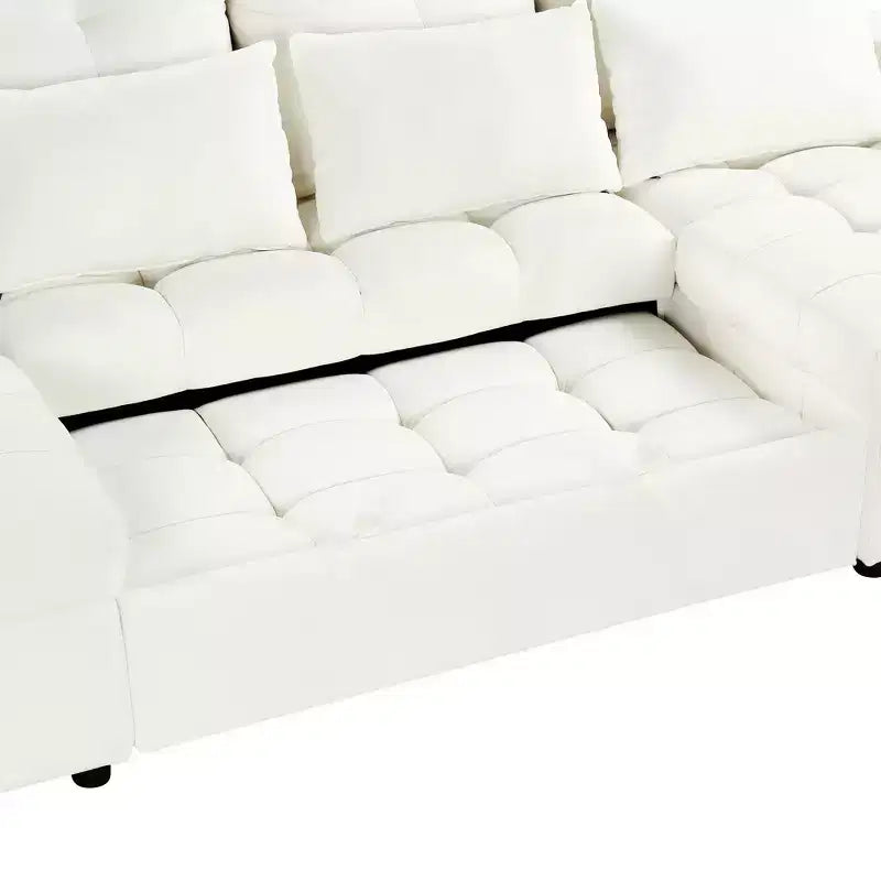 Canapé sectionnel polyvalent Whisen 110 moderne surdimensionné en forme de U avec méridiennes et ports USB