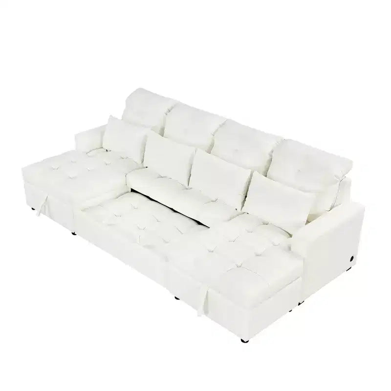 Canapé sectionnel polyvalent Whisen 110 moderne surdimensionné en forme de U avec méridiennes et ports USB
