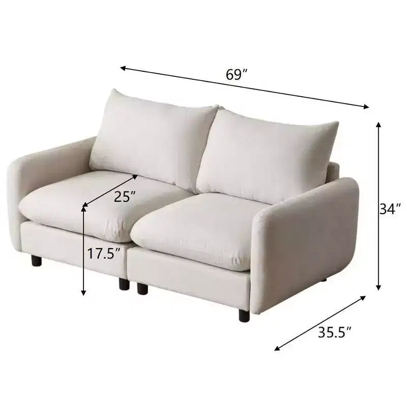 Christopher Knight Home Acker Canapé sectionnel moderne 69 places rembourré avec coussins, blanc