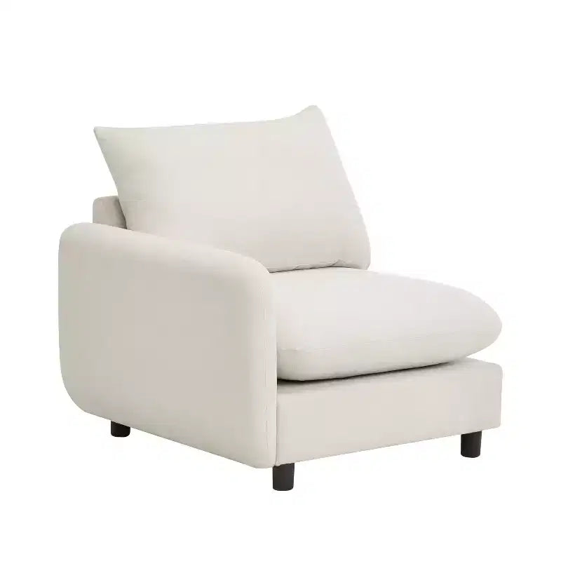 Christopher Knight Home Acker Canapé sectionnel moderne 69 places rembourré avec coussins, blanc