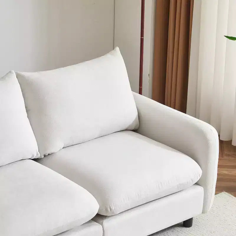 Christopher Knight Home Acker Canapé sectionnel moderne 69 places rembourré avec coussins, blanc