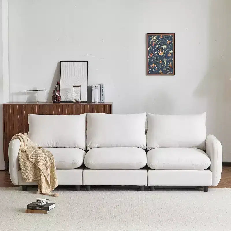 Canapé d'angle rembourré moderne 3 places Christopher Knight Home Acker 99,5, blanc