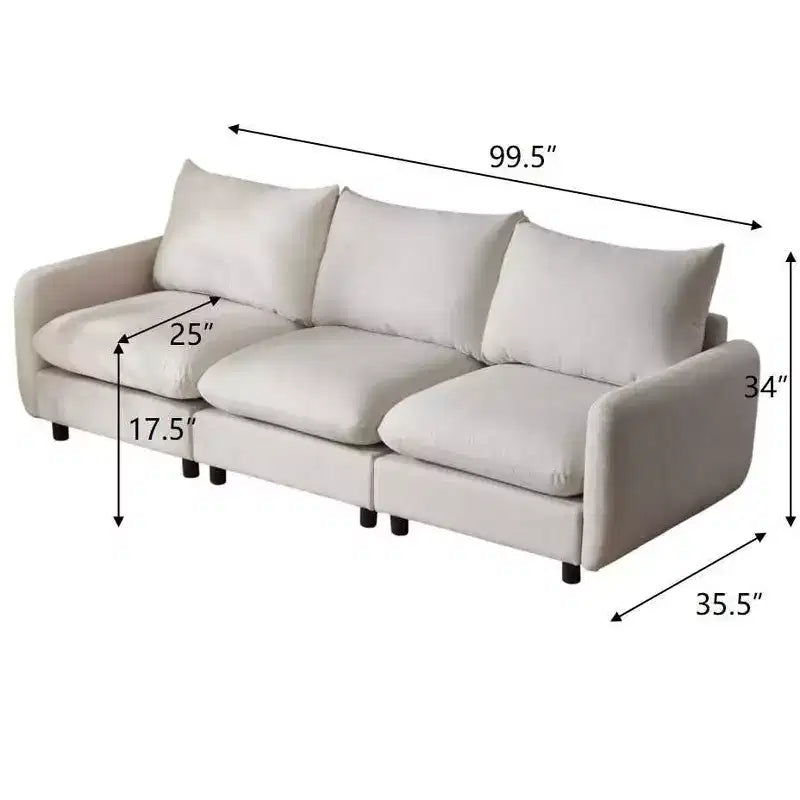 Canapé d'angle rembourré moderne 3 places Christopher Knight Home Acker 99,5, blanc