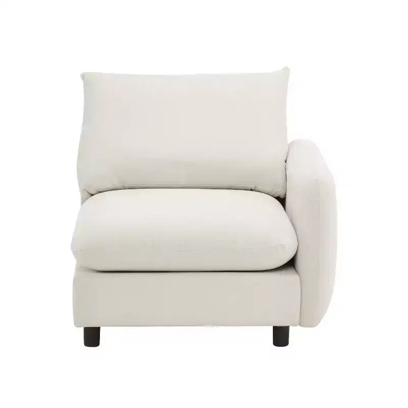 Christopher Knight Home Acker, ensemble de canapé sectionnel en forme de L moderne et rembourré en 4 pièces, blanc
