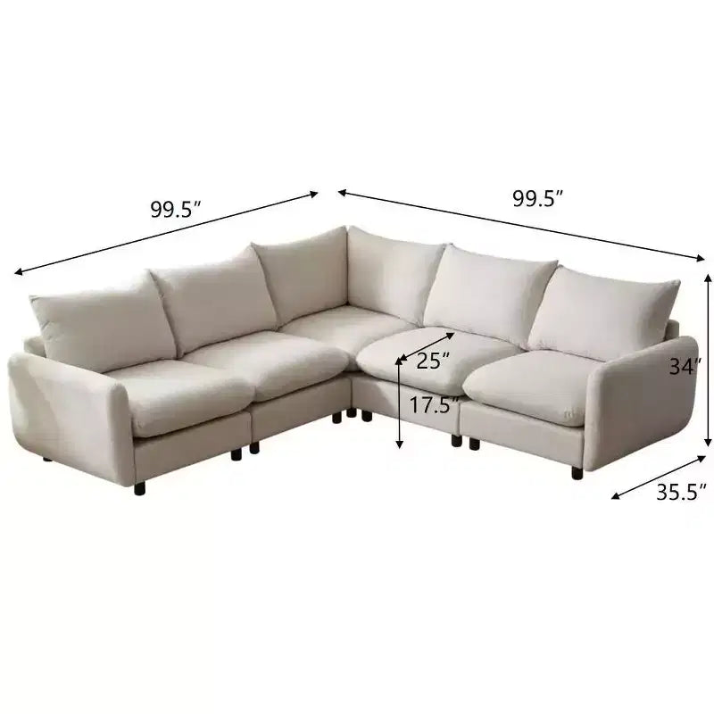 Ensemble de canapé modulaire capitonné moderne 5 pièces Christopher Knight Home Acker, blanc
