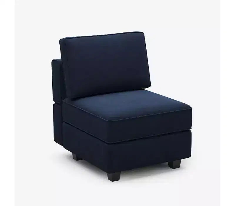 Canapé modulaire en velours Belffin avec coffre de rangement (6 assises + 6 accoudoirs)