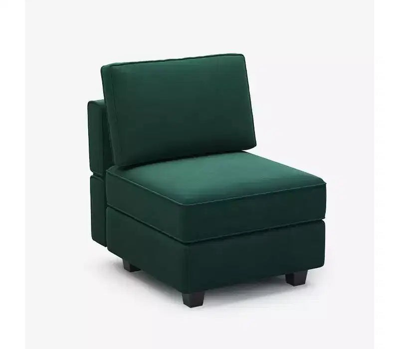 Canapé modulable en velours Belffin avec assise de rangement (5 assises + 6 côtés)