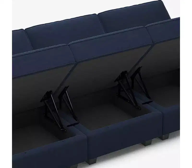 Canapé-lit modulaire Belffin en velours avec rangement (9 assises + 9 côtés)