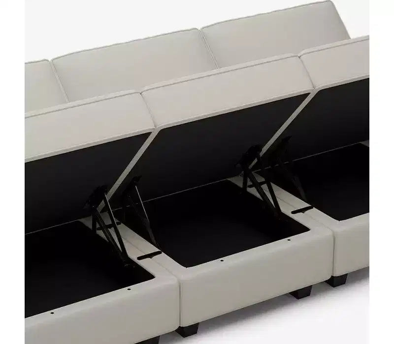 Canapé-lit modulaire Belffin en velours avec rangement (9 assises + 9 côtés)
