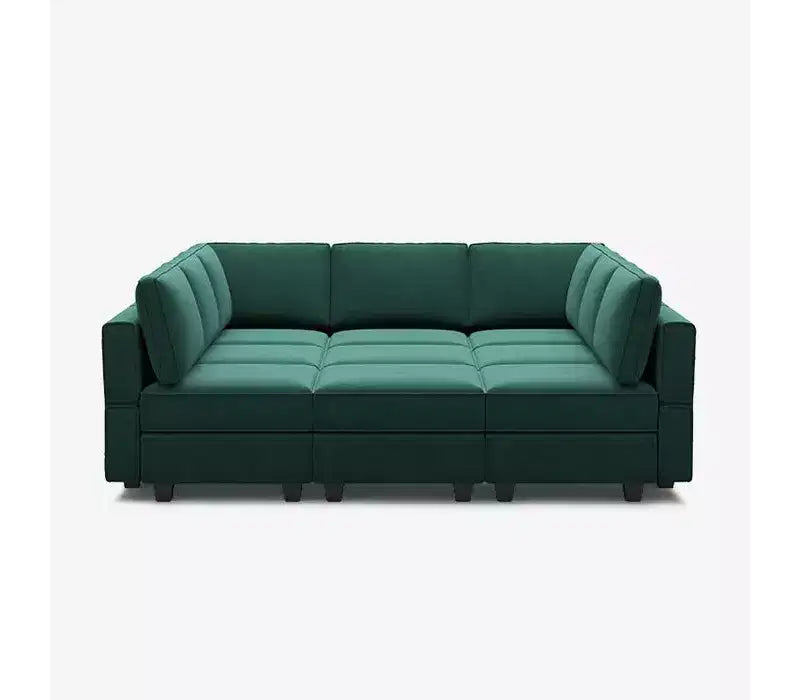 Canapé-lit modulaire Belffin en velours avec rangement (9 assises + 9 côtés)