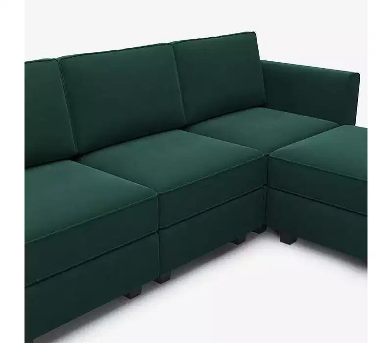 Canapé-lit modulaire Belffin en velours avec rangement (9 assises + 9 côtés)