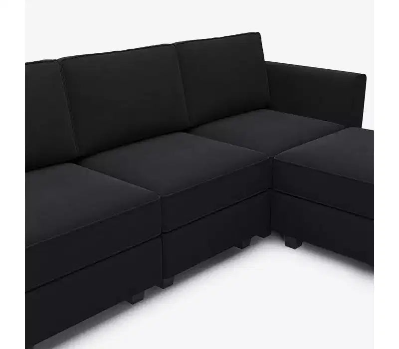 Canapé-lit modulaire Belffin en velours avec rangement (9 assises + 9 côtés)
