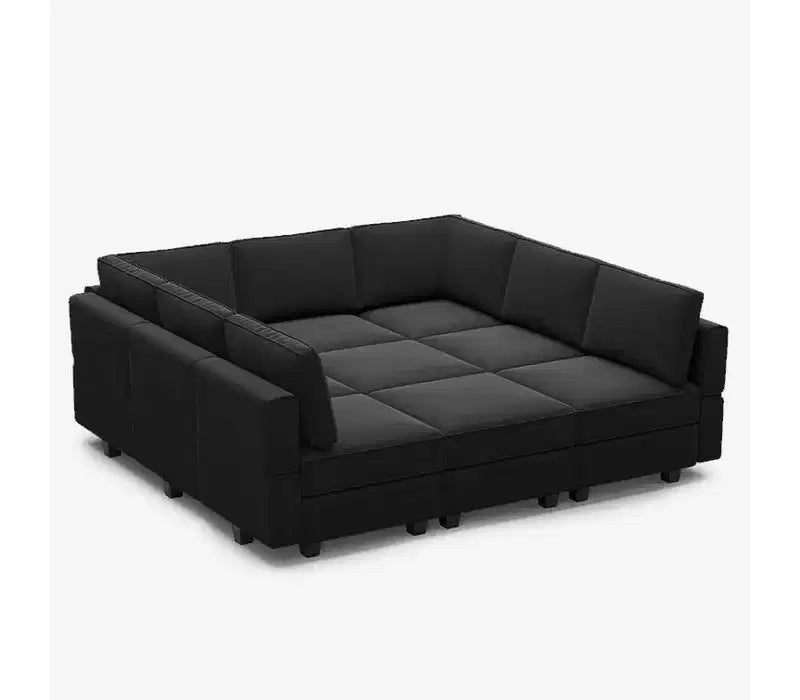 Canapé-lit modulaire Belffin en velours avec rangement (9 assises + 9 côtés)