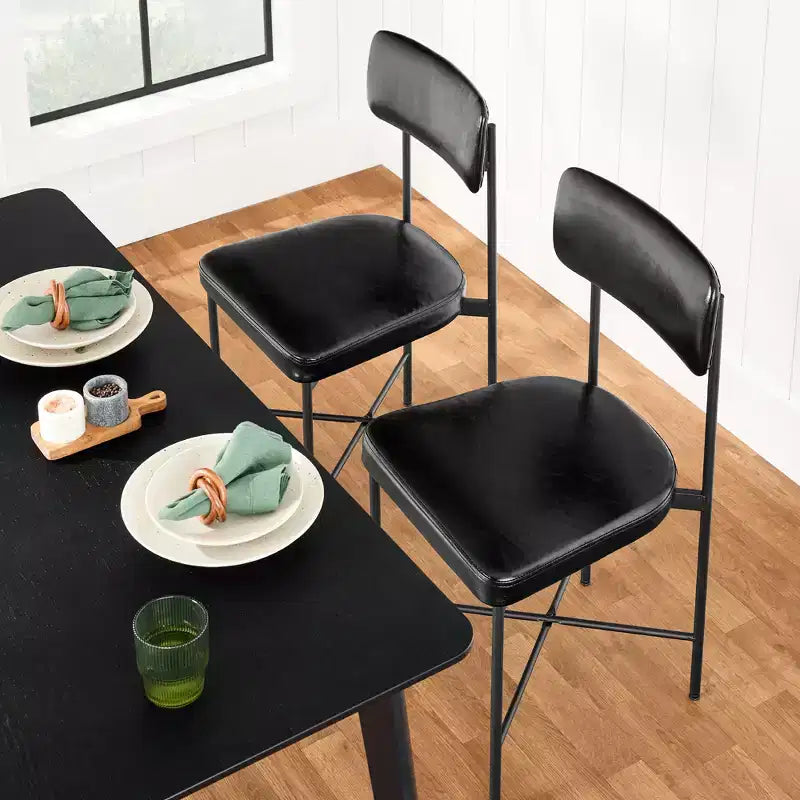 Chaise de salle à manger en similicuir (lot de 2) de Best Choice Products, hauteur standard avec cadre en métal