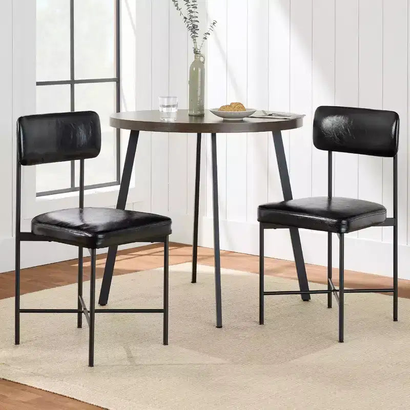 Chaise de salle à manger en similicuir (lot de 2) de Best Choice Products, hauteur standard avec cadre en métal