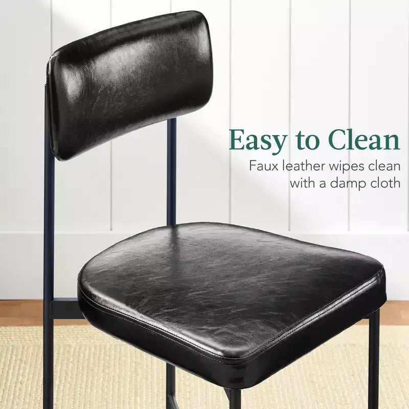 Chaise de salle à manger en similicuir (lot de 2) de Best Choice Products, hauteur standard avec cadre en métal