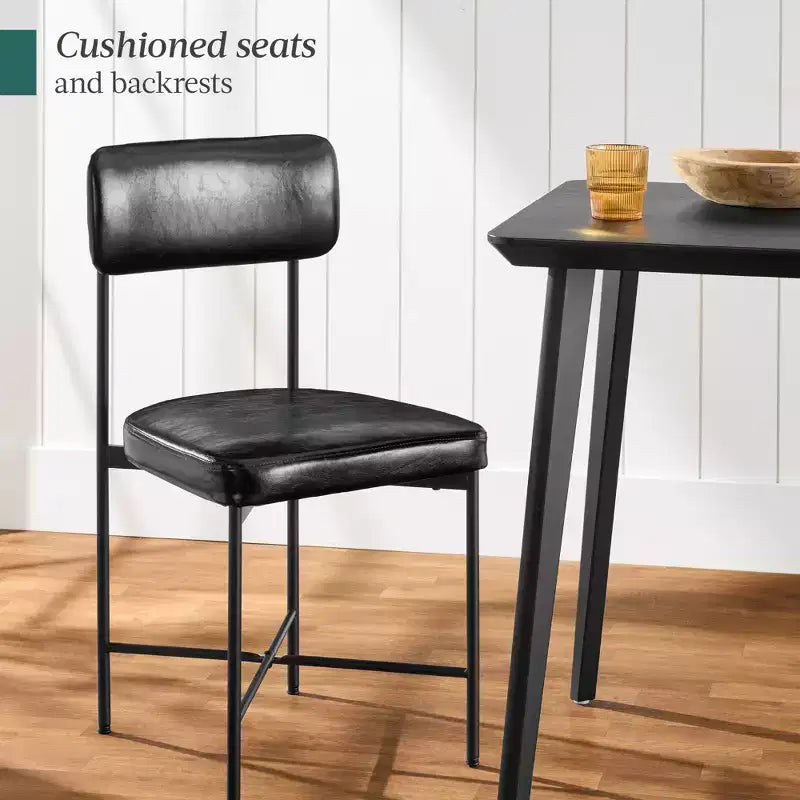 Chaise de salle à manger en similicuir (lot de 2) de Best Choice Products, hauteur standard avec cadre en métal