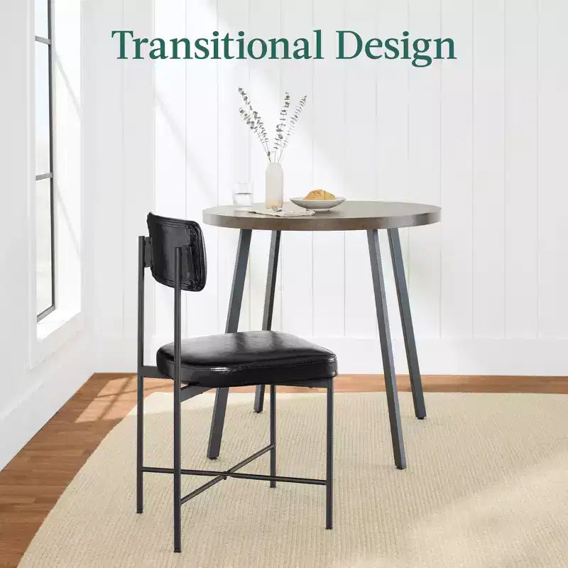 Chaise de salle à manger en similicuir (lot de 2) de Best Choice Products, hauteur standard avec cadre en métal