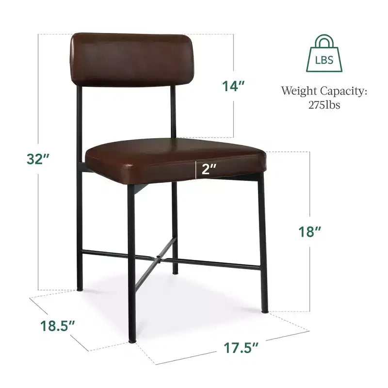 Chaise de salle à manger en similicuir (lot de 2) de Best Choice Products, hauteur standard avec cadre en métal