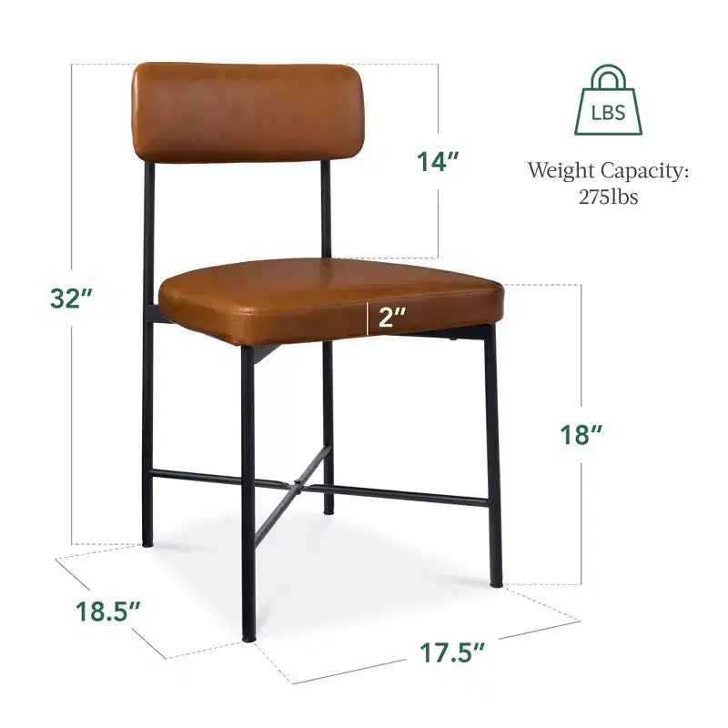 Chaise de salle à manger en similicuir (lot de 2) de Best Choice Products, hauteur standard avec cadre en métal
