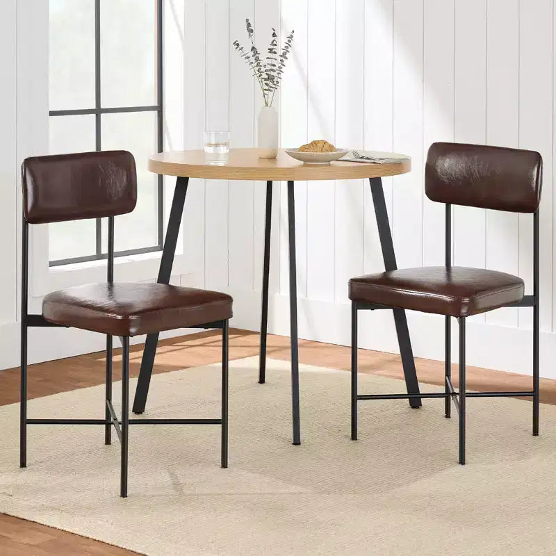 Chaise de salle à manger en similicuir (lot de 2) de Best Choice Products, hauteur standard avec cadre en métal