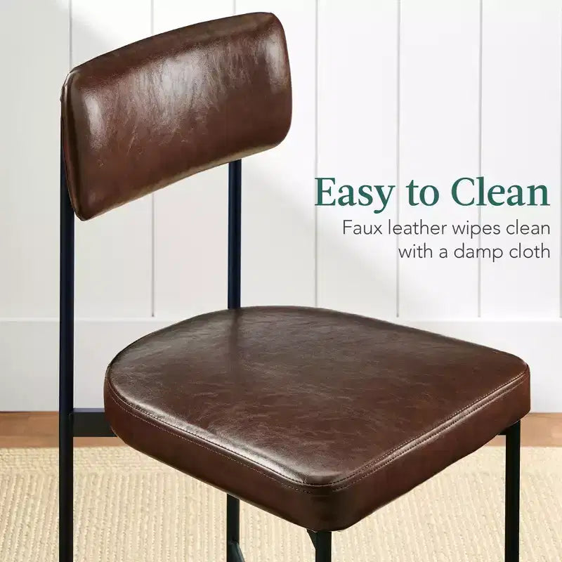 Chaise de salle à manger en similicuir (lot de 2) de Best Choice Products, hauteur standard avec cadre en métal