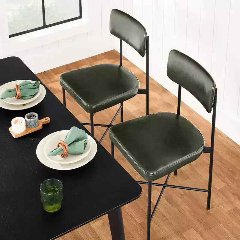 Chaise de salle à manger en similicuir (lot de 2) de Best Choice Products, hauteur standard avec cadre en métal