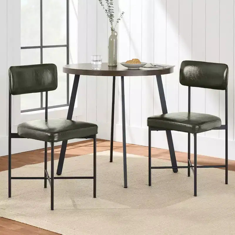 Chaise de salle à manger en similicuir (lot de 2) de Best Choice Products, hauteur standard avec cadre en métal