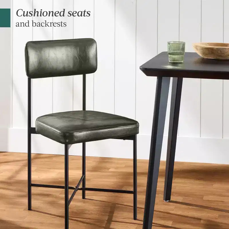 Chaise de salle à manger en similicuir (lot de 2) de Best Choice Products, hauteur standard avec cadre en métal