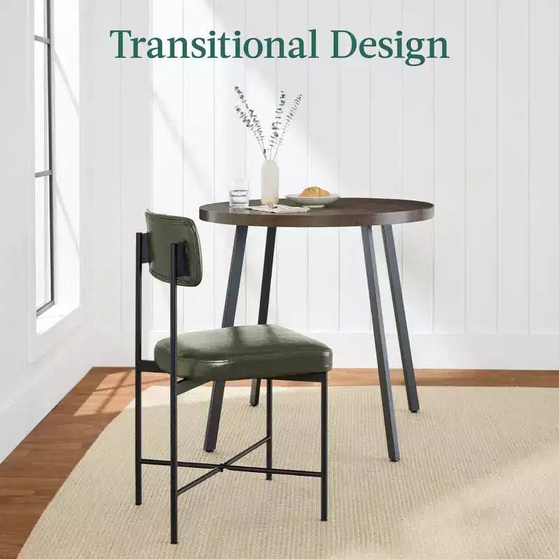 Chaise de salle à manger en similicuir (lot de 2) de Best Choice Products, hauteur standard avec cadre en métal