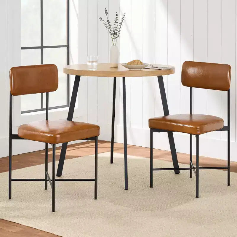 Chaise de salle à manger en similicuir (lot de 2) de Best Choice Products, hauteur standard avec cadre en métal