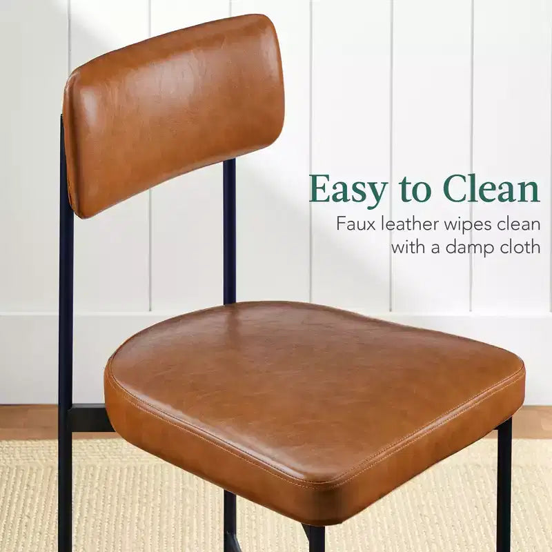 Chaise de salle à manger en similicuir (lot de 2) de Best Choice Products, hauteur standard avec cadre en métal