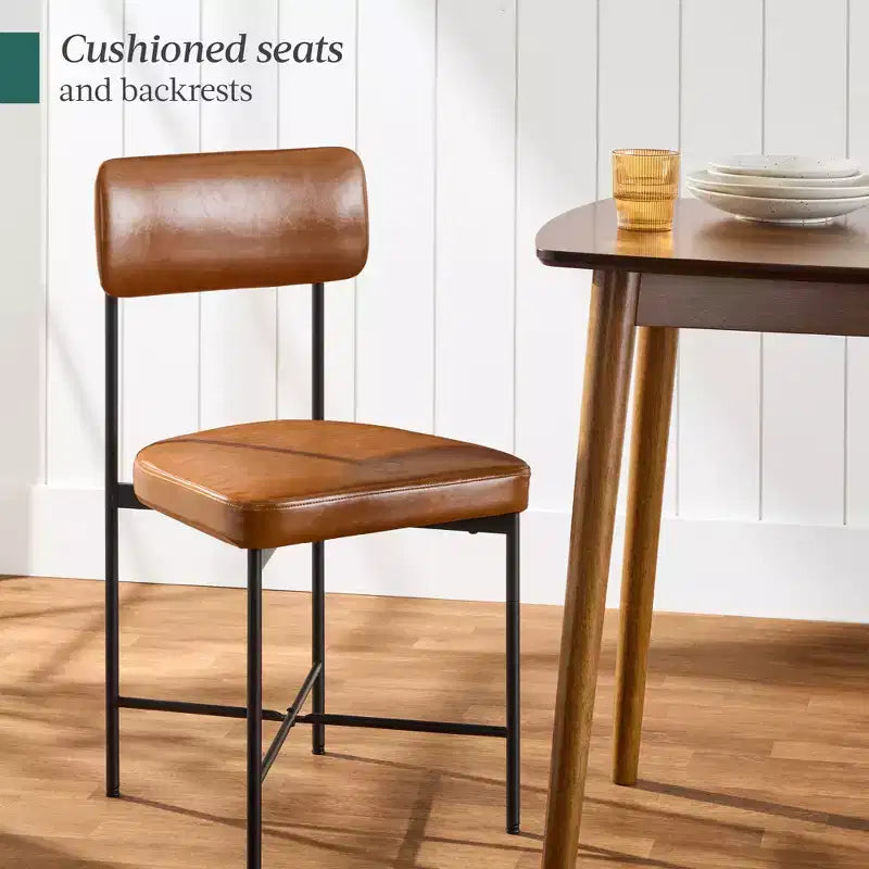 Chaise de salle à manger en similicuir (lot de 2) de Best Choice Products, hauteur standard avec cadre en métal