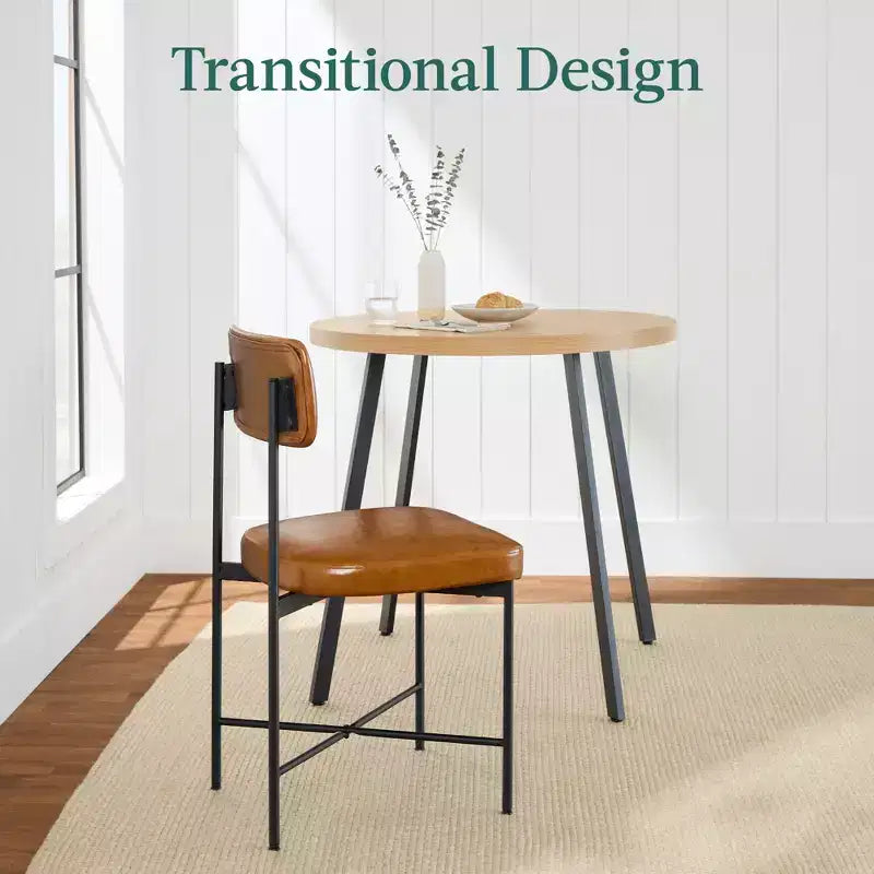 Chaise de salle à manger en similicuir (lot de 2) de Best Choice Products, hauteur standard avec cadre en métal