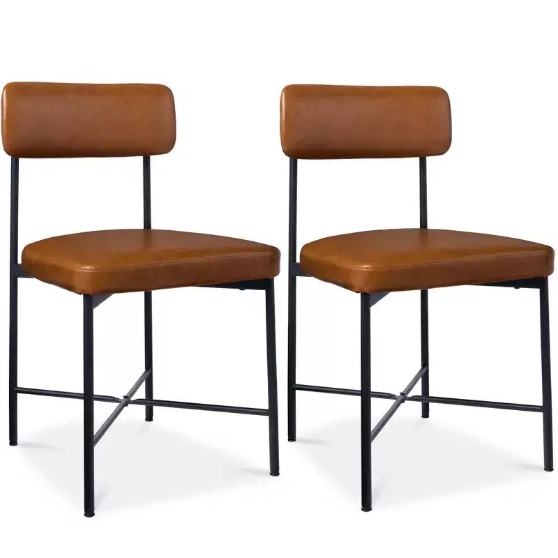 Chaise de salle à manger en similicuir (lot de 2) de Best Choice Products, hauteur standard avec cadre en métal