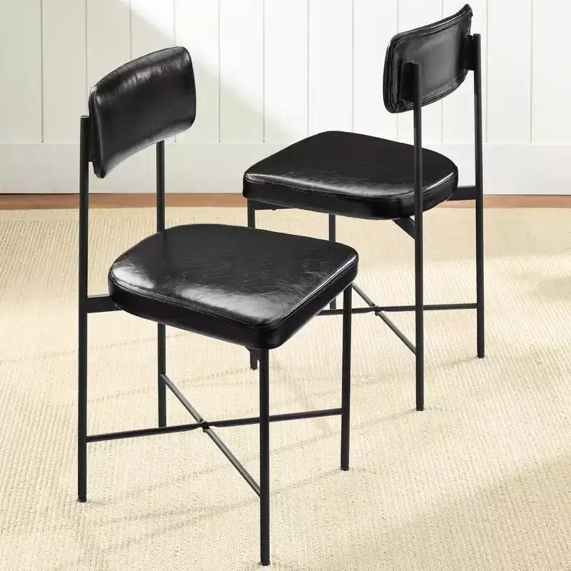 Chaise de salle à manger en similicuir (lot de 2) de Best Choice Products, hauteur standard avec cadre en métal